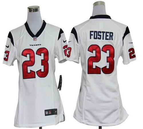 Nike NFL Game Women Jerseys Houston Texans 23 Arian Foster White